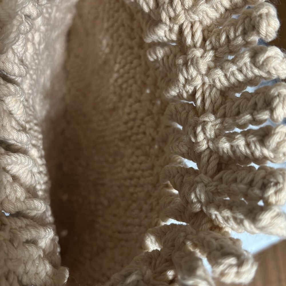 Cream Macrame Drawstring Bag - Picture 5 of 7